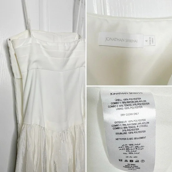 Jonathan Simkhai Ala Parachute Dress - White Size 4 - Picture 6 of 15